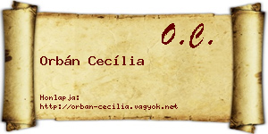 Orbán Cecília névjegykártya