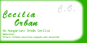 cecilia orban business card