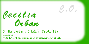 cecilia orban business card